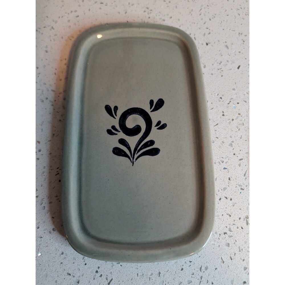 Vtg Original Westerwalder Feinsteinzeug Stoneware Tray Rectangular Gray Blue
